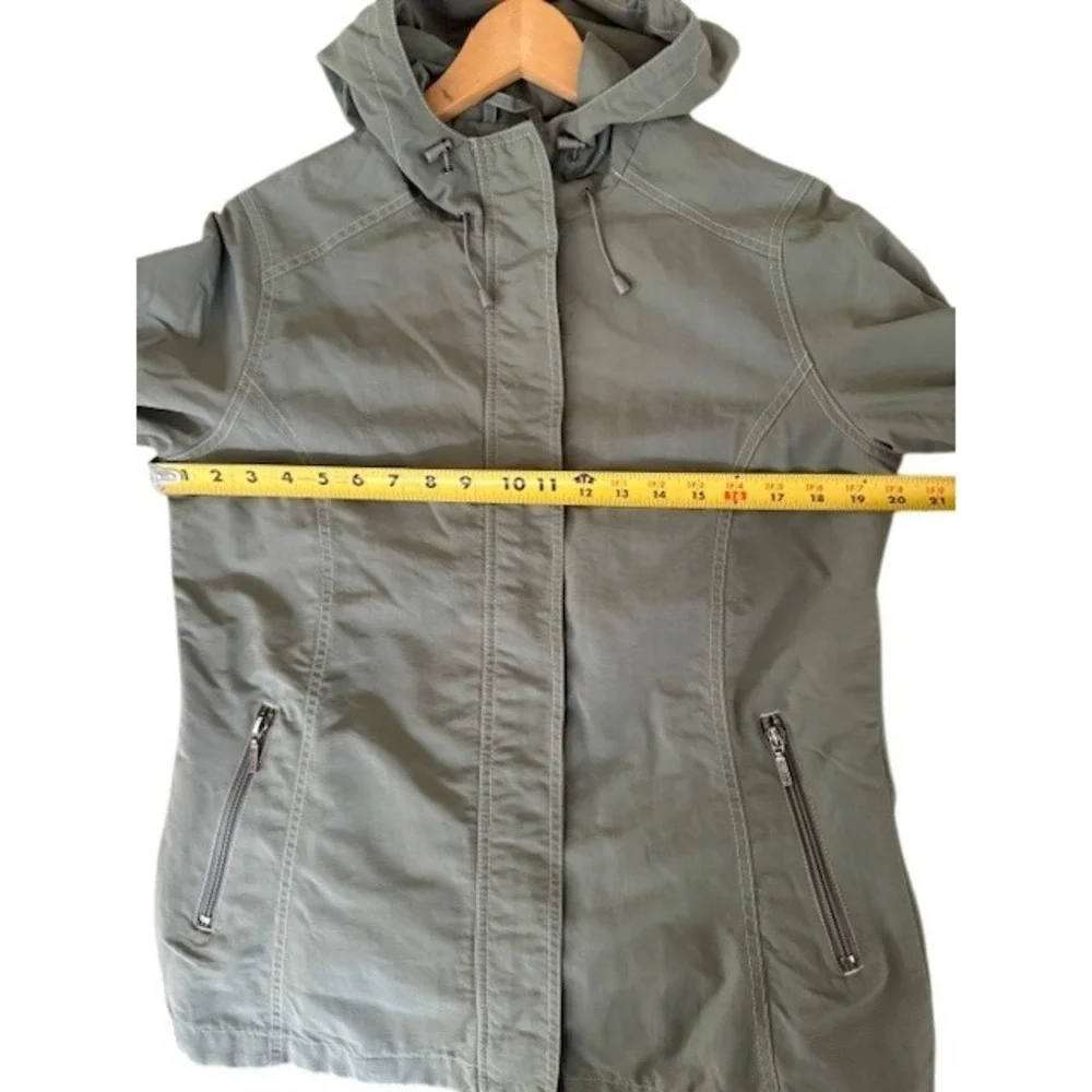 Eddie Bauer Vintage Womens Olive Green Hooded Lightweight Utility Jacket - Small